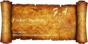 Fodor Agaton névjegykártya